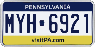 PA license plate MYH6921