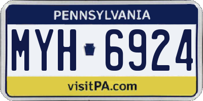 PA license plate MYH6924