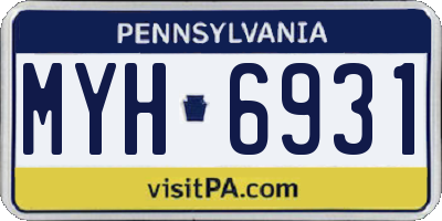 PA license plate MYH6931