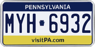 PA license plate MYH6932