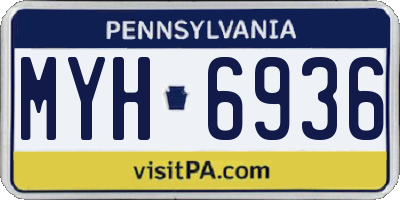 PA license plate MYH6936