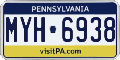 PA license plate MYH6938