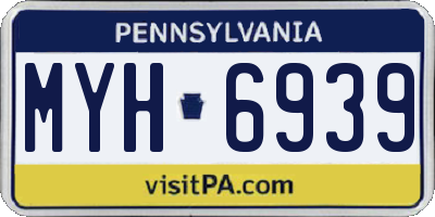 PA license plate MYH6939