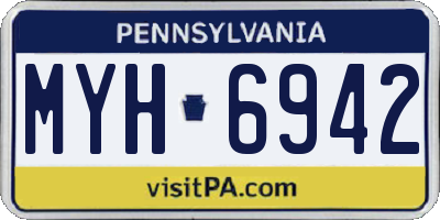 PA license plate MYH6942