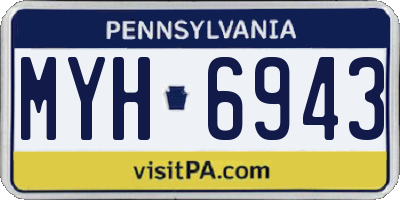 PA license plate MYH6943