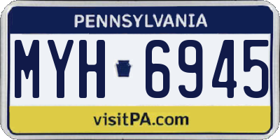 PA license plate MYH6945
