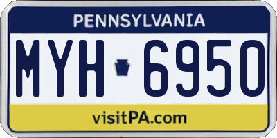 PA license plate MYH6950