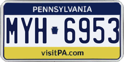 PA license plate MYH6953