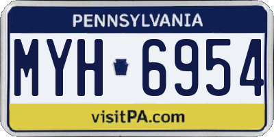 PA license plate MYH6954