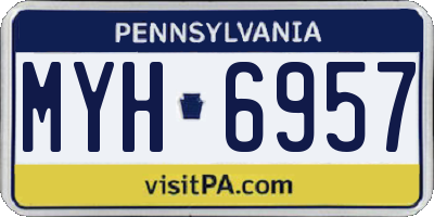PA license plate MYH6957