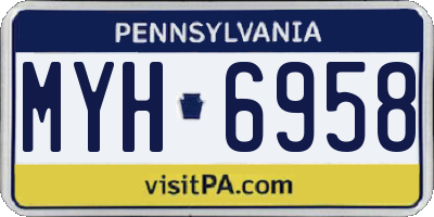 PA license plate MYH6958