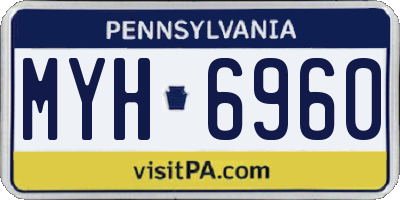 PA license plate MYH6960