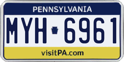 PA license plate MYH6961