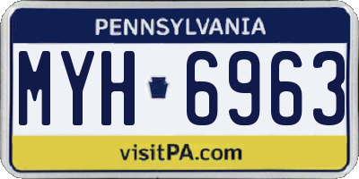 PA license plate MYH6963