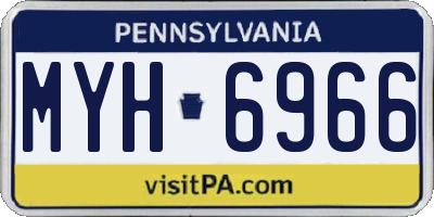 PA license plate MYH6966