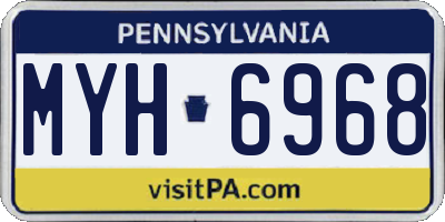 PA license plate MYH6968