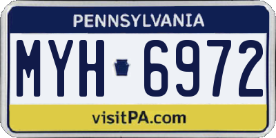PA license plate MYH6972