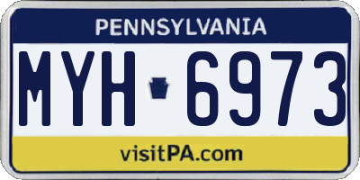 PA license plate MYH6973