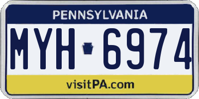PA license plate MYH6974