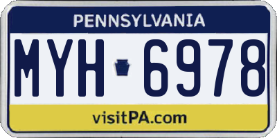 PA license plate MYH6978