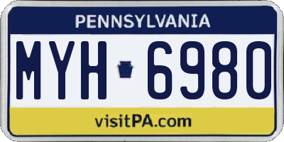 PA license plate MYH6980