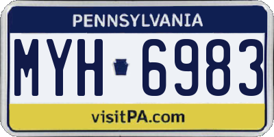 PA license plate MYH6983