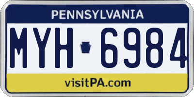 PA license plate MYH6984