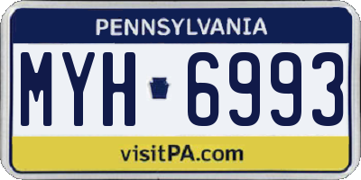 PA license plate MYH6993