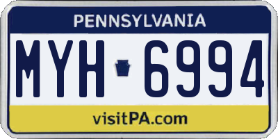 PA license plate MYH6994