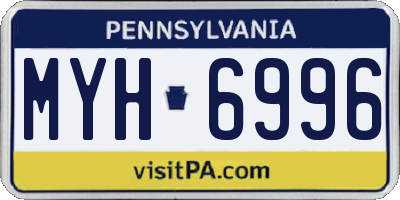 PA license plate MYH6996