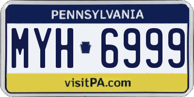 PA license plate MYH6999