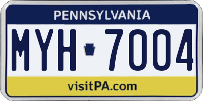 PA license plate MYH7004