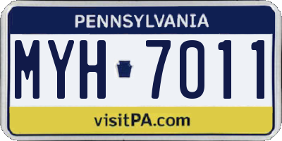 PA license plate MYH7011