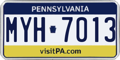 PA license plate MYH7013