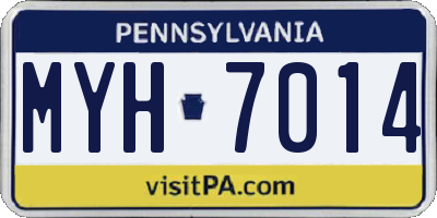PA license plate MYH7014