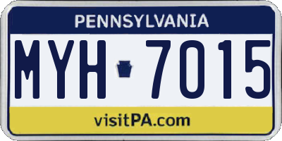 PA license plate MYH7015