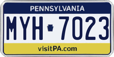 PA license plate MYH7023