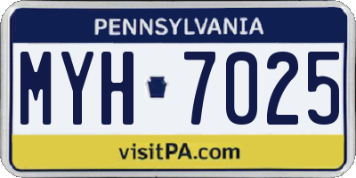 PA license plate MYH7025
