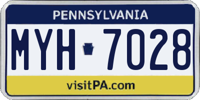 PA license plate MYH7028
