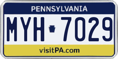 PA license plate MYH7029
