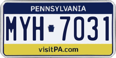 PA license plate MYH7031