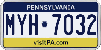 PA license plate MYH7032