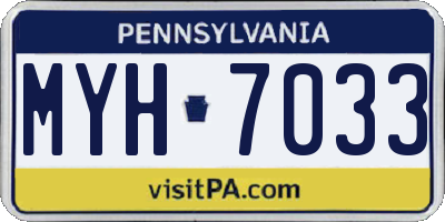 PA license plate MYH7033