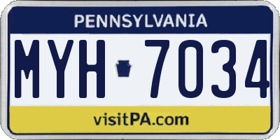 PA license plate MYH7034