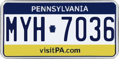 PA license plate MYH7036
