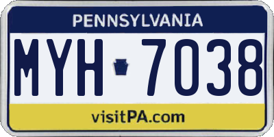 PA license plate MYH7038