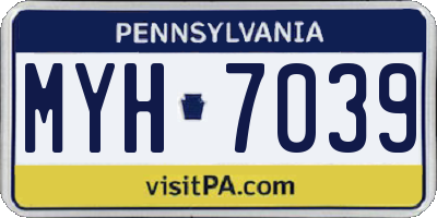 PA license plate MYH7039