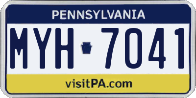 PA license plate MYH7041