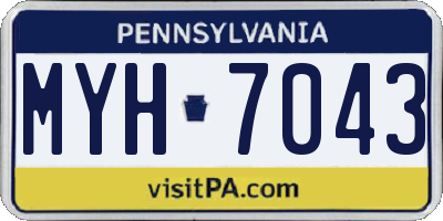 PA license plate MYH7043