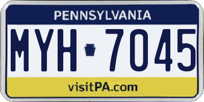PA license plate MYH7045
